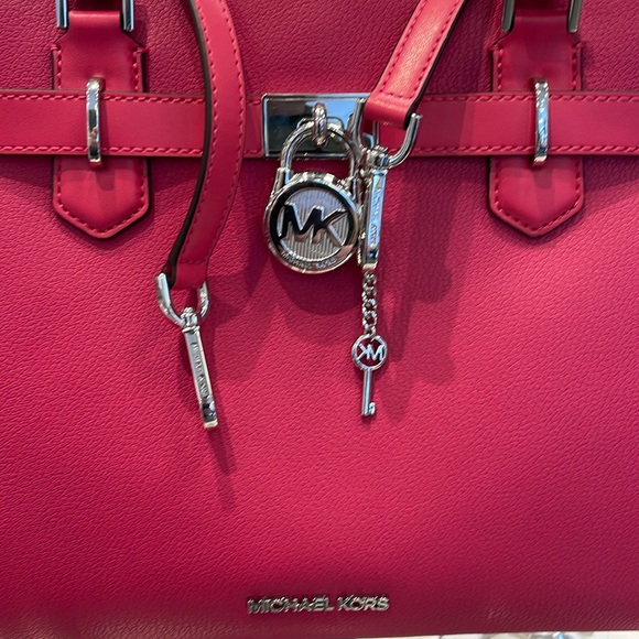 MICHAEL KORS HAMILTON MEDIUM SATCHEL 
 COLOR: Electric Pink 
NWT - Picture 2 of 16